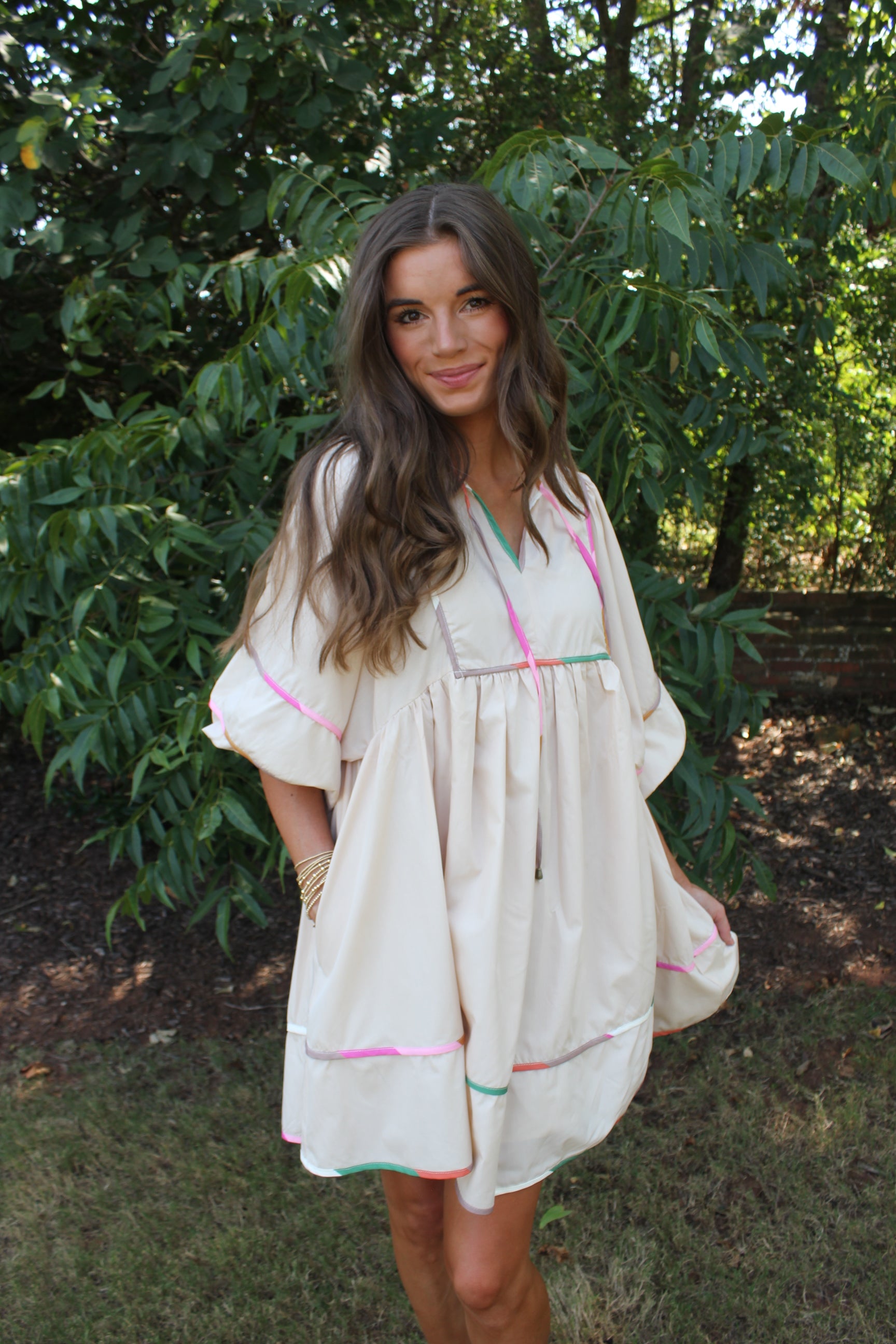 cream pink color dress Wayward Maxi Dress