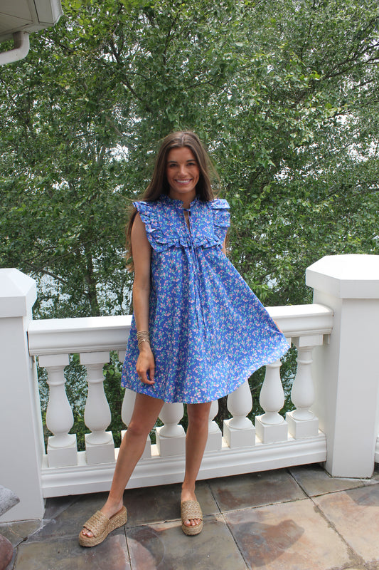Blooming Blue Mini Dress