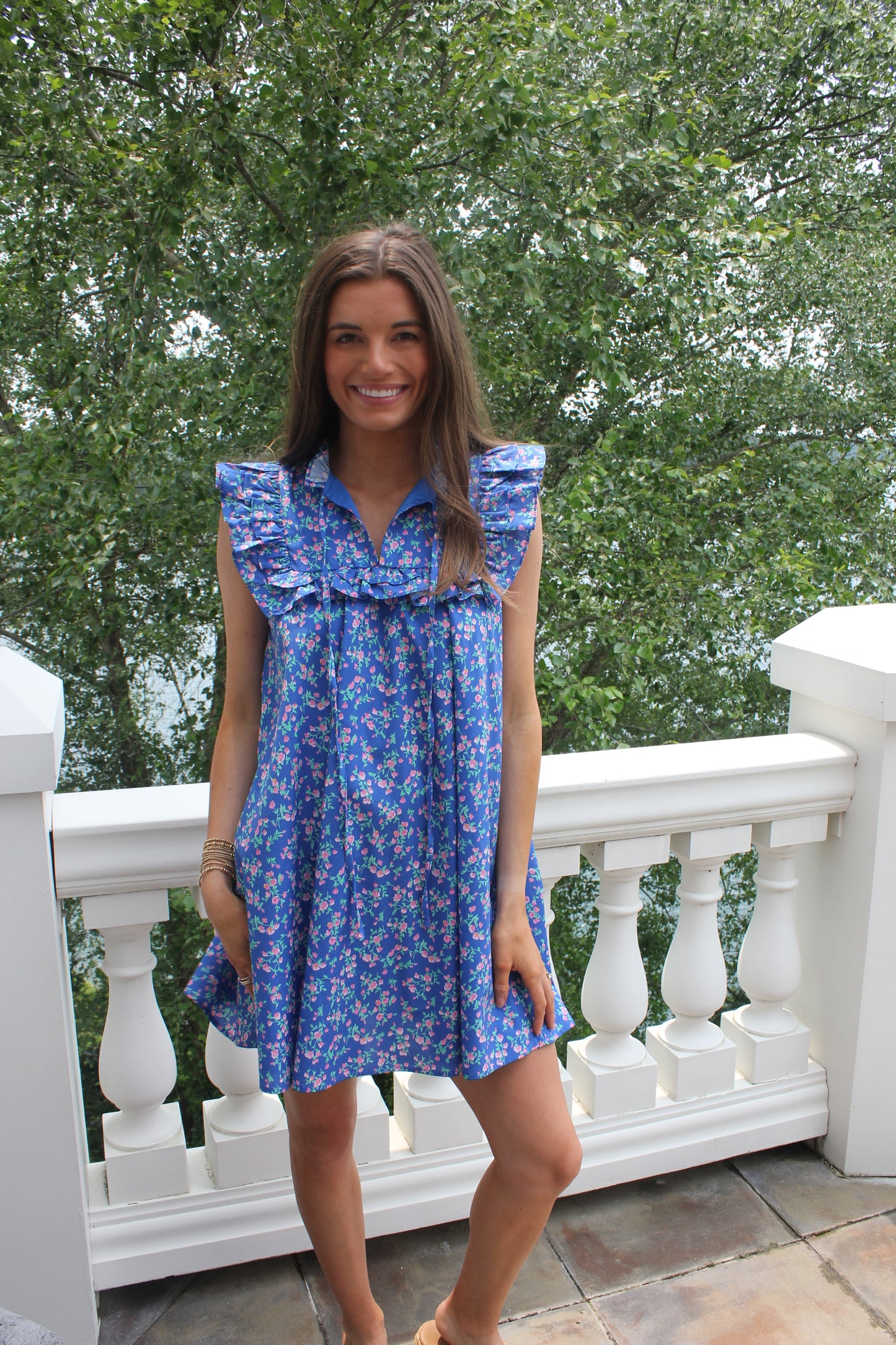 Blooming Blue Mini Dress
