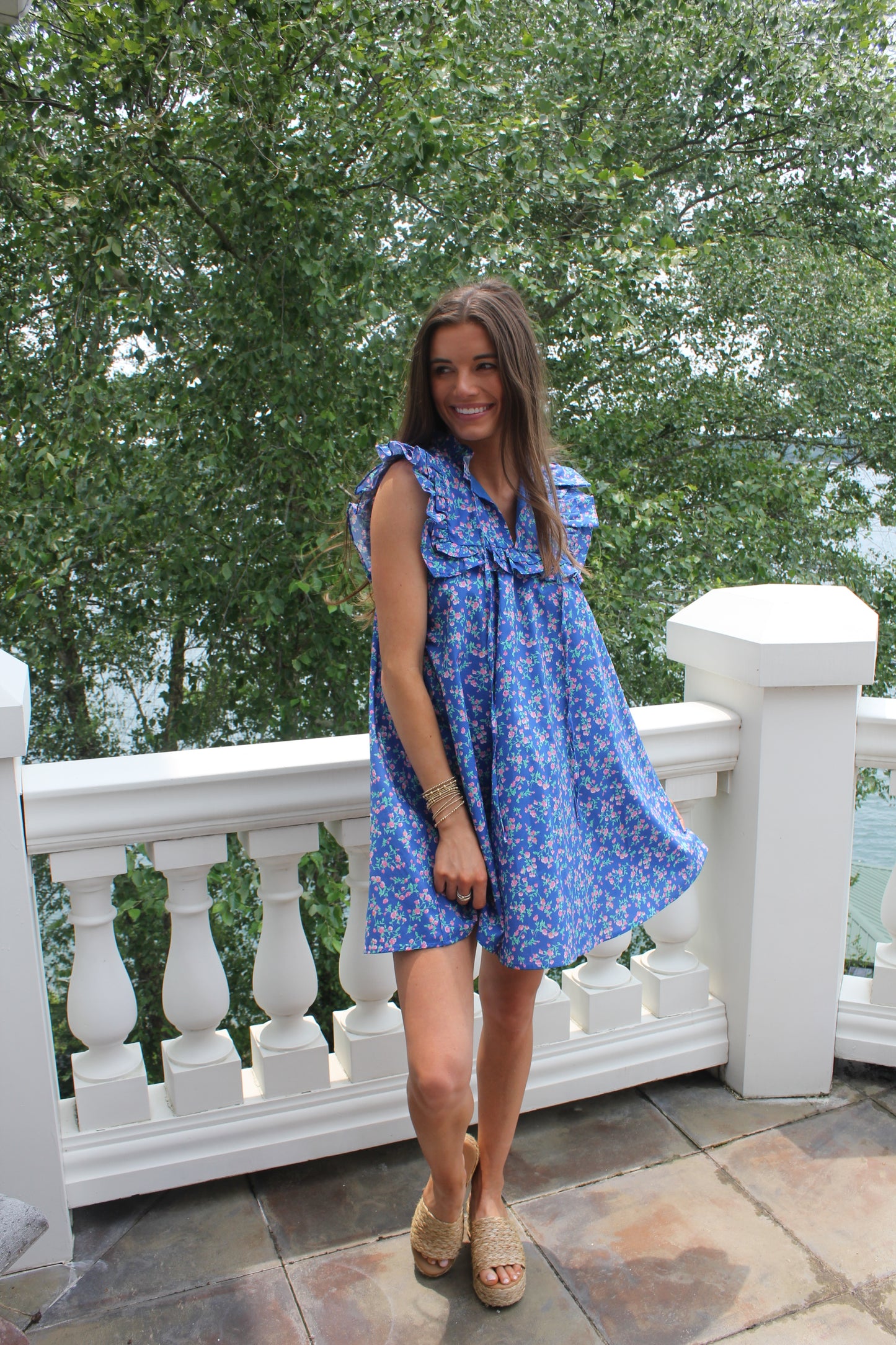 Blooming Blue Mini Dress