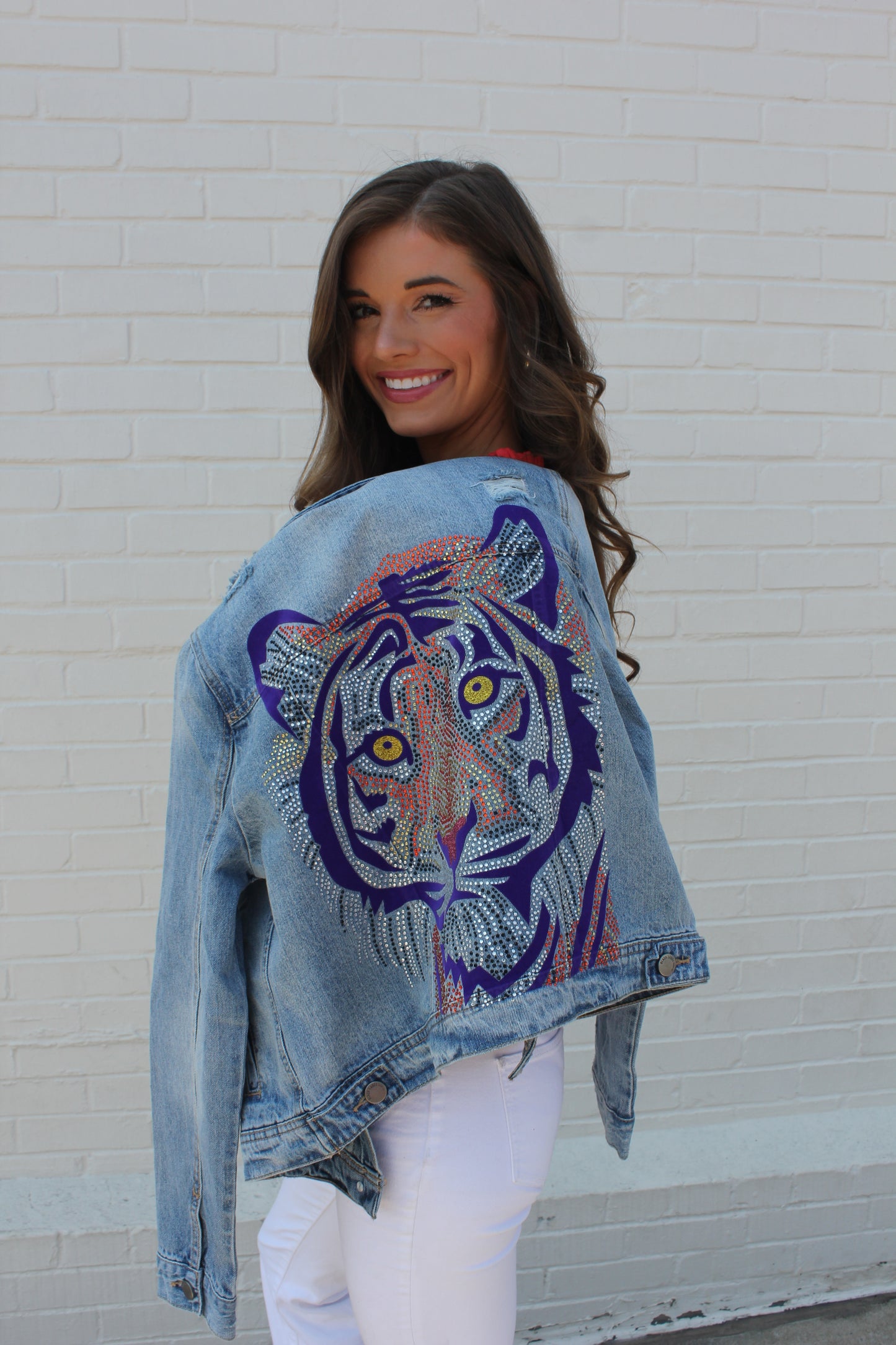 Denim Dazzling Tiger Jacket