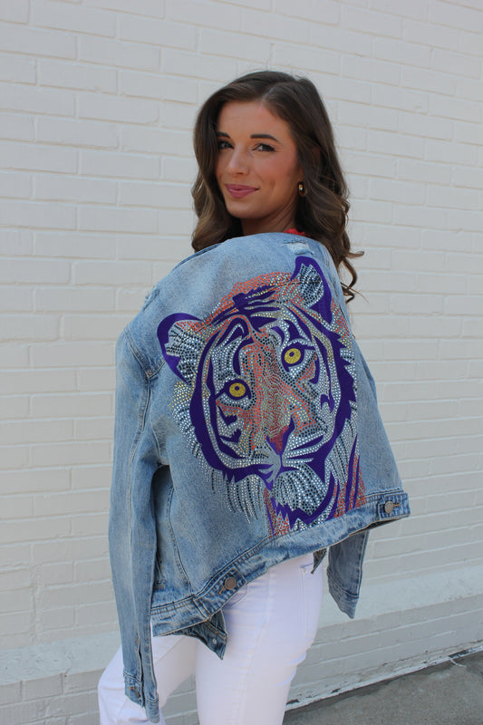 Denim Dazzling Tiger Jacket