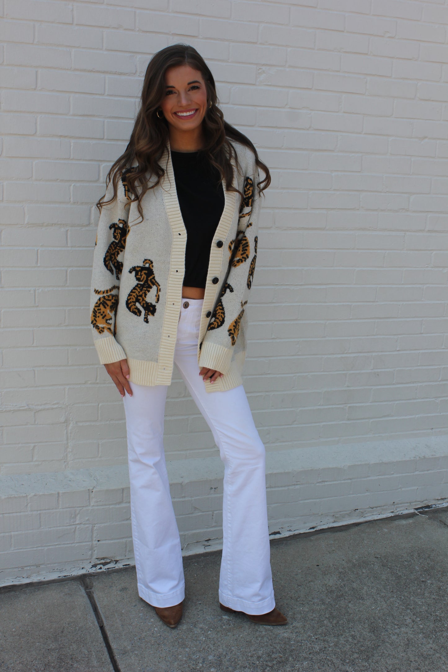 Tiger Cardigan- Creamy White