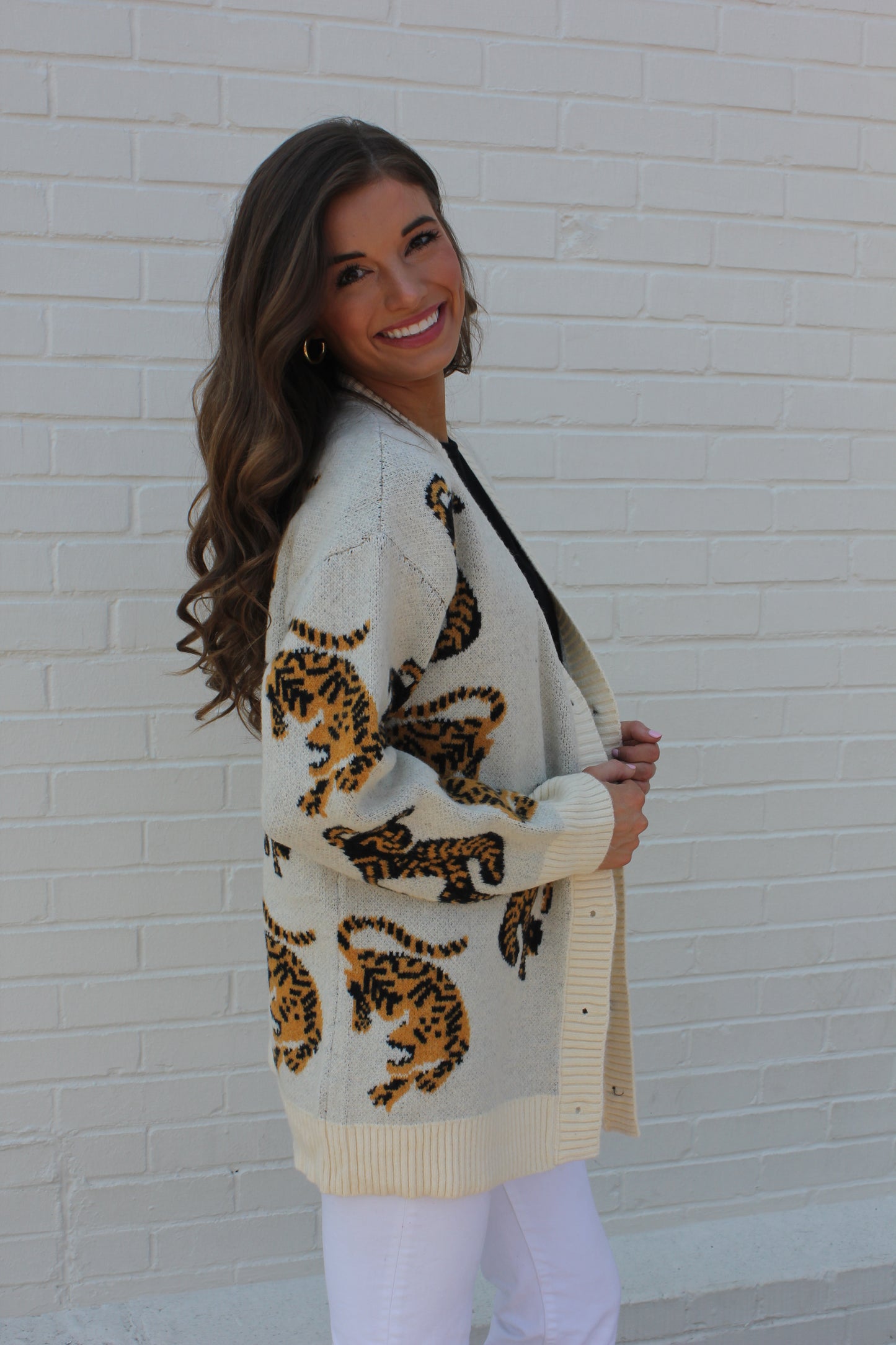 Tiger Cardigan- Creamy White