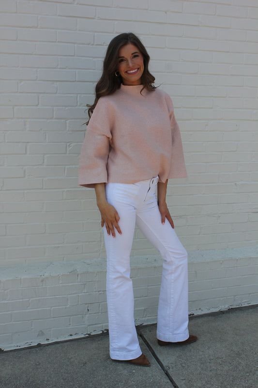 Make Me Blush Ribbed Sweater