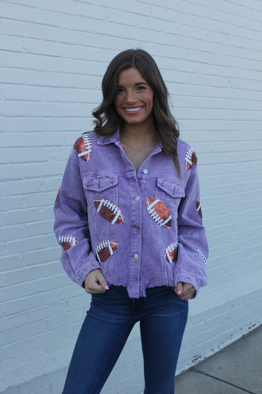 Football Fun Jacket- Lavender