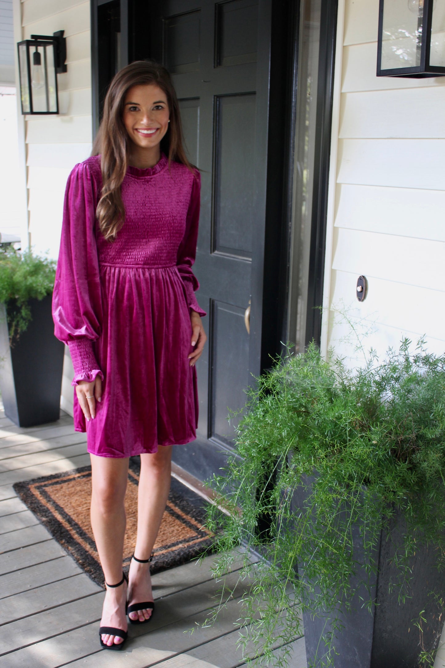 Raspberry Velvet Dress