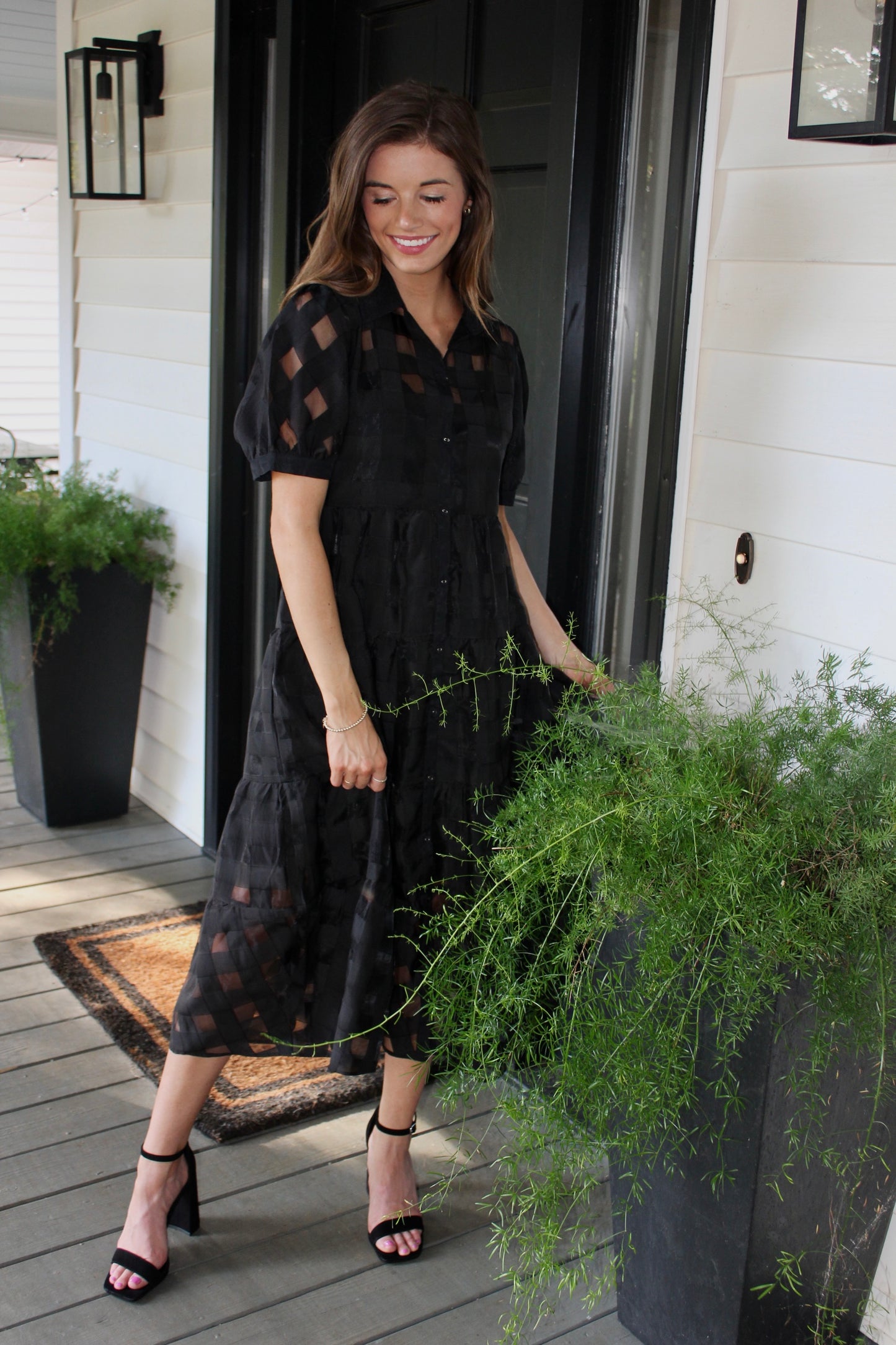 Black Windowpane Dress