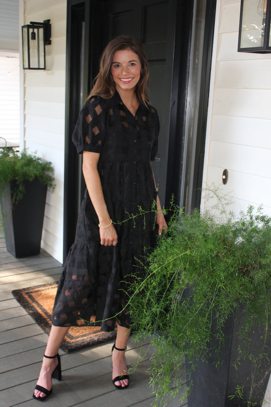 Black Windowpane Dress