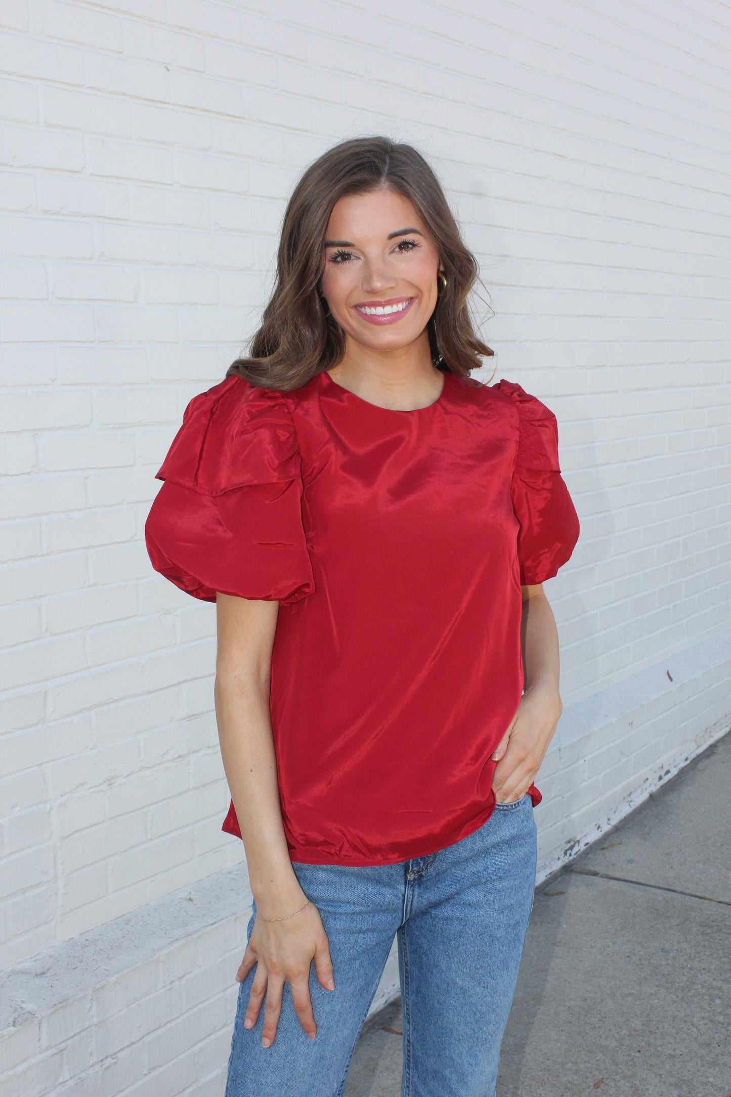 Crimson Red Blouse