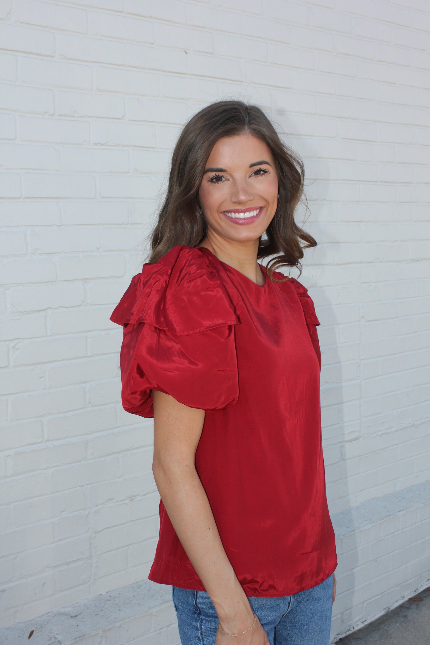 Crimson Red Blouse