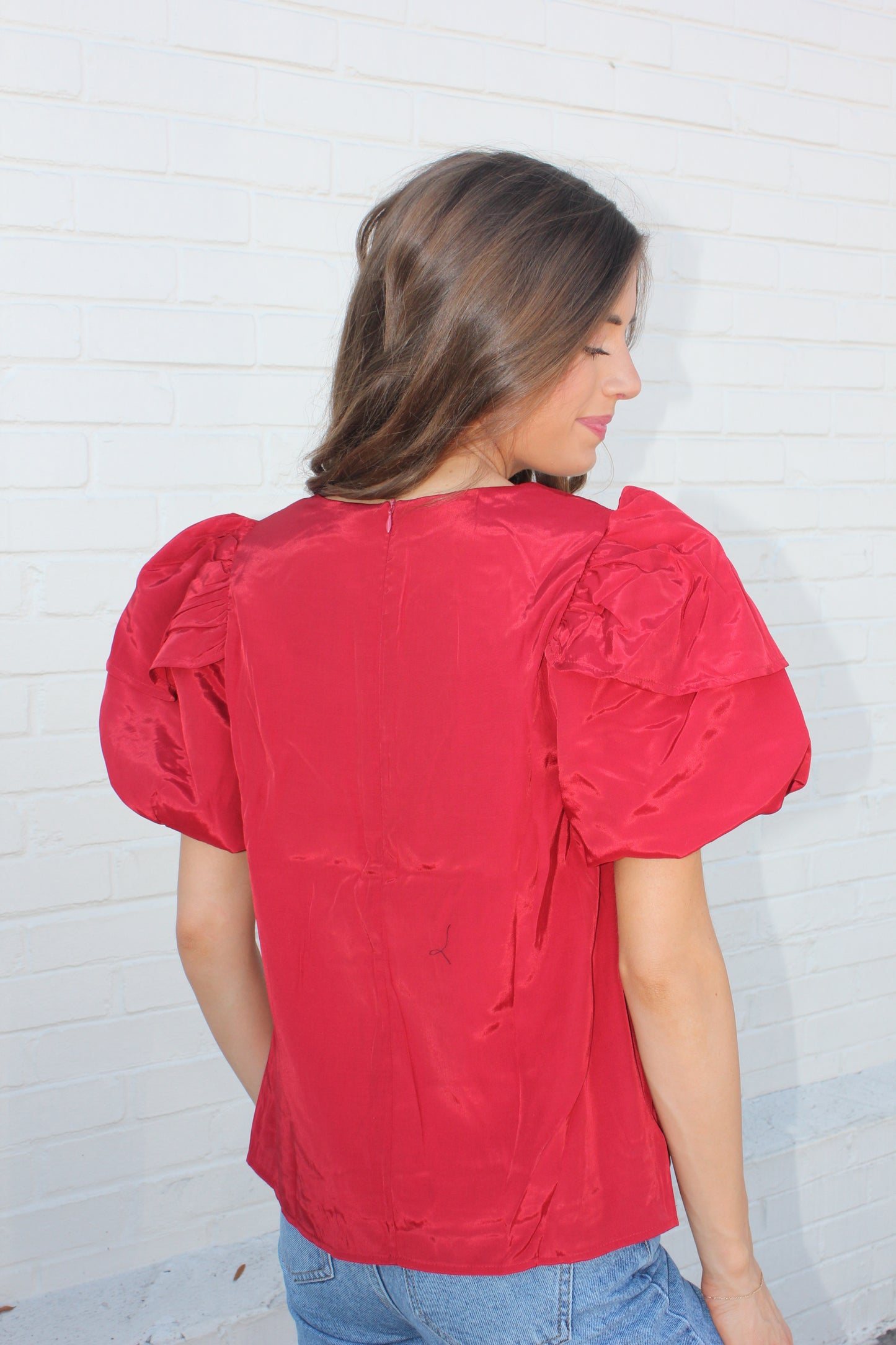 Crimson Red Blouse