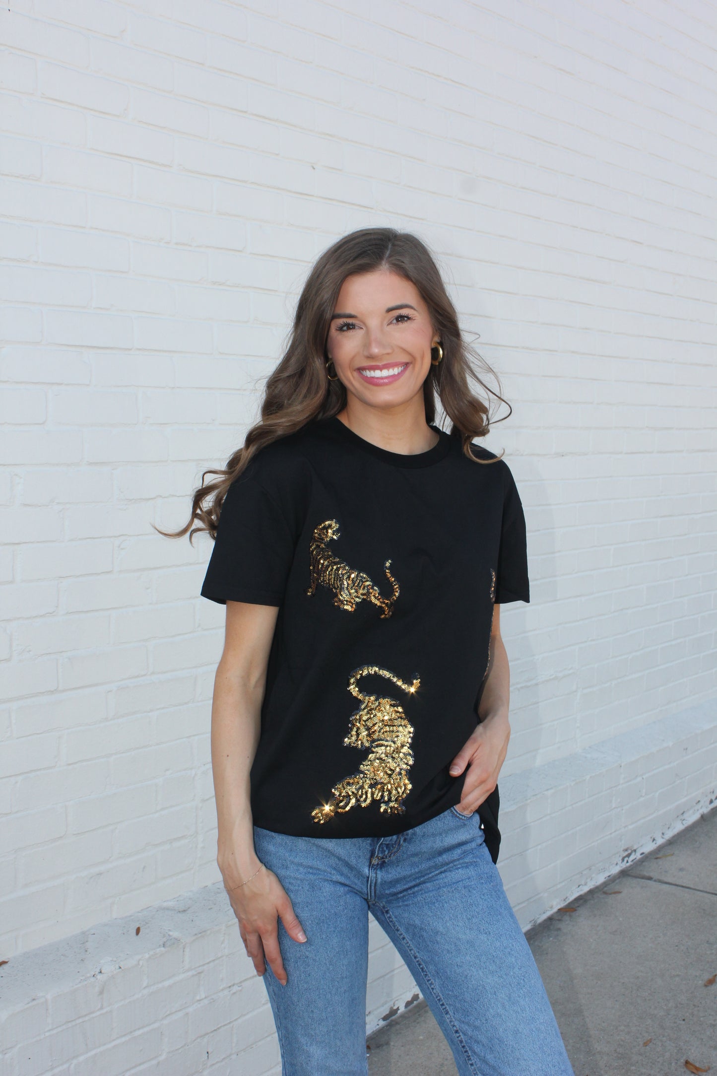 Sequin Tiger Graphic Tee