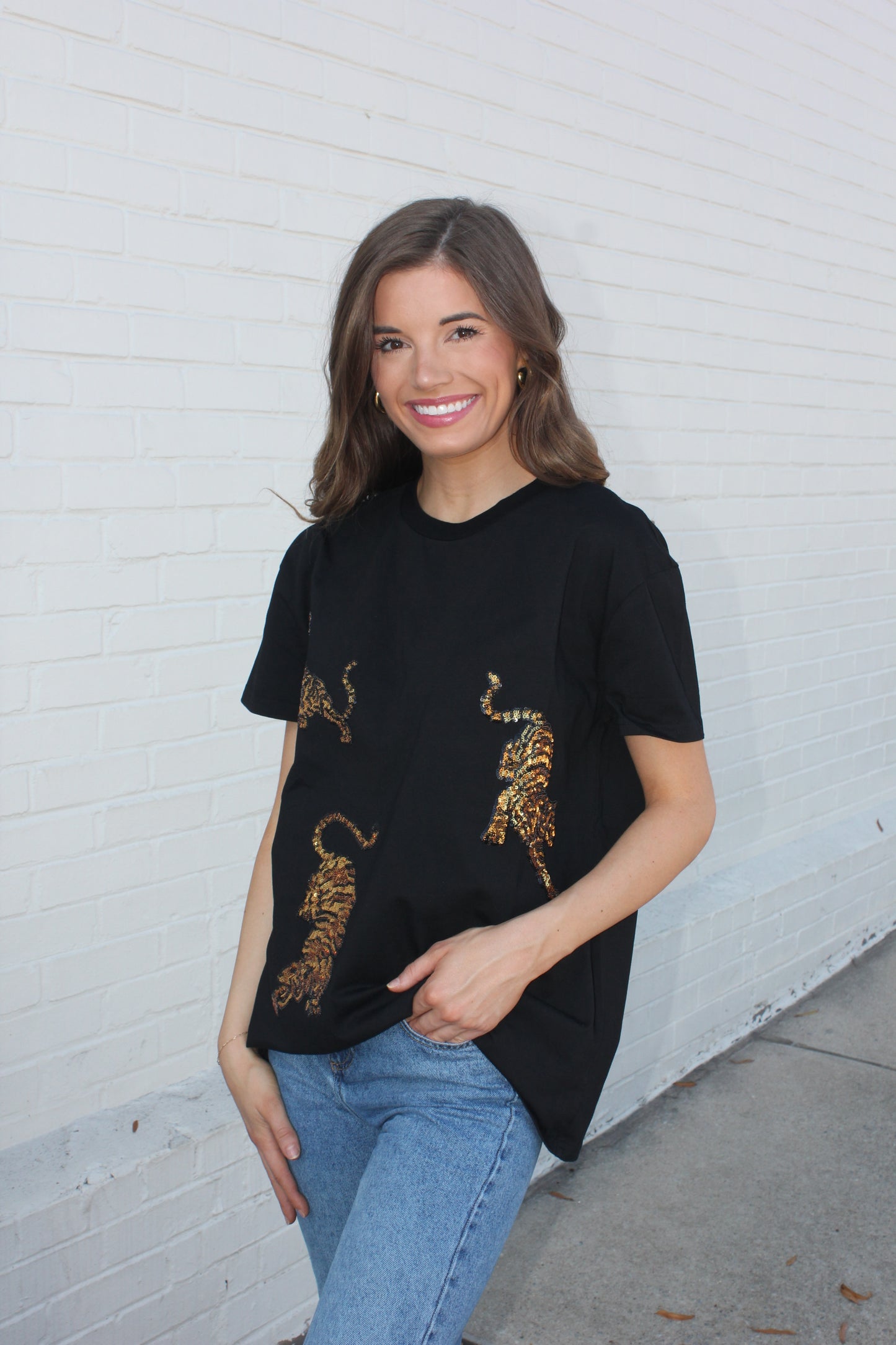 Sequin Tiger Graphic Tee