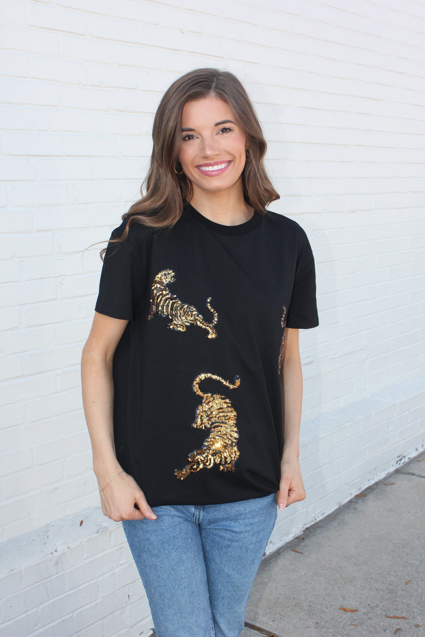 Sequin Tiger Graphic Tee