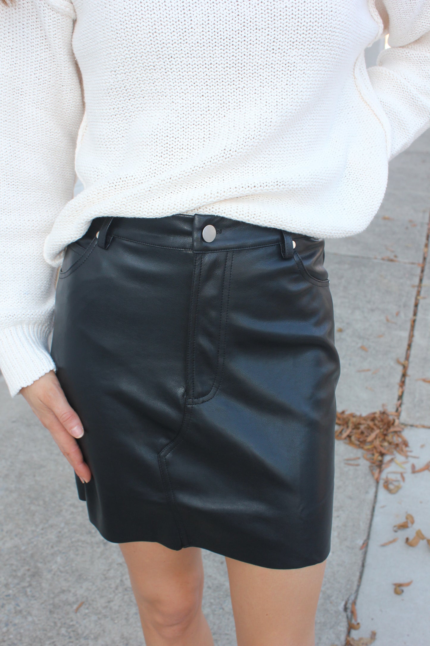 Black Faux Leather Skirt