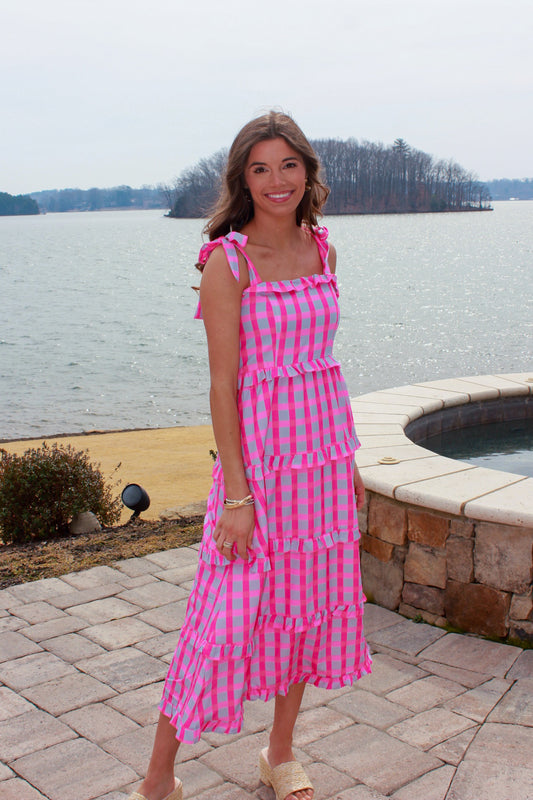 Bowtiful Blue and Pink Maxi