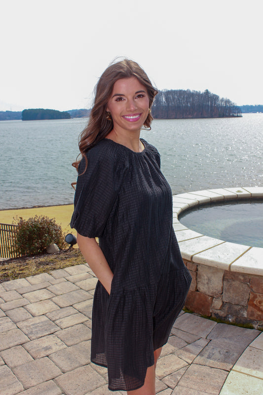 Textured Black Dress