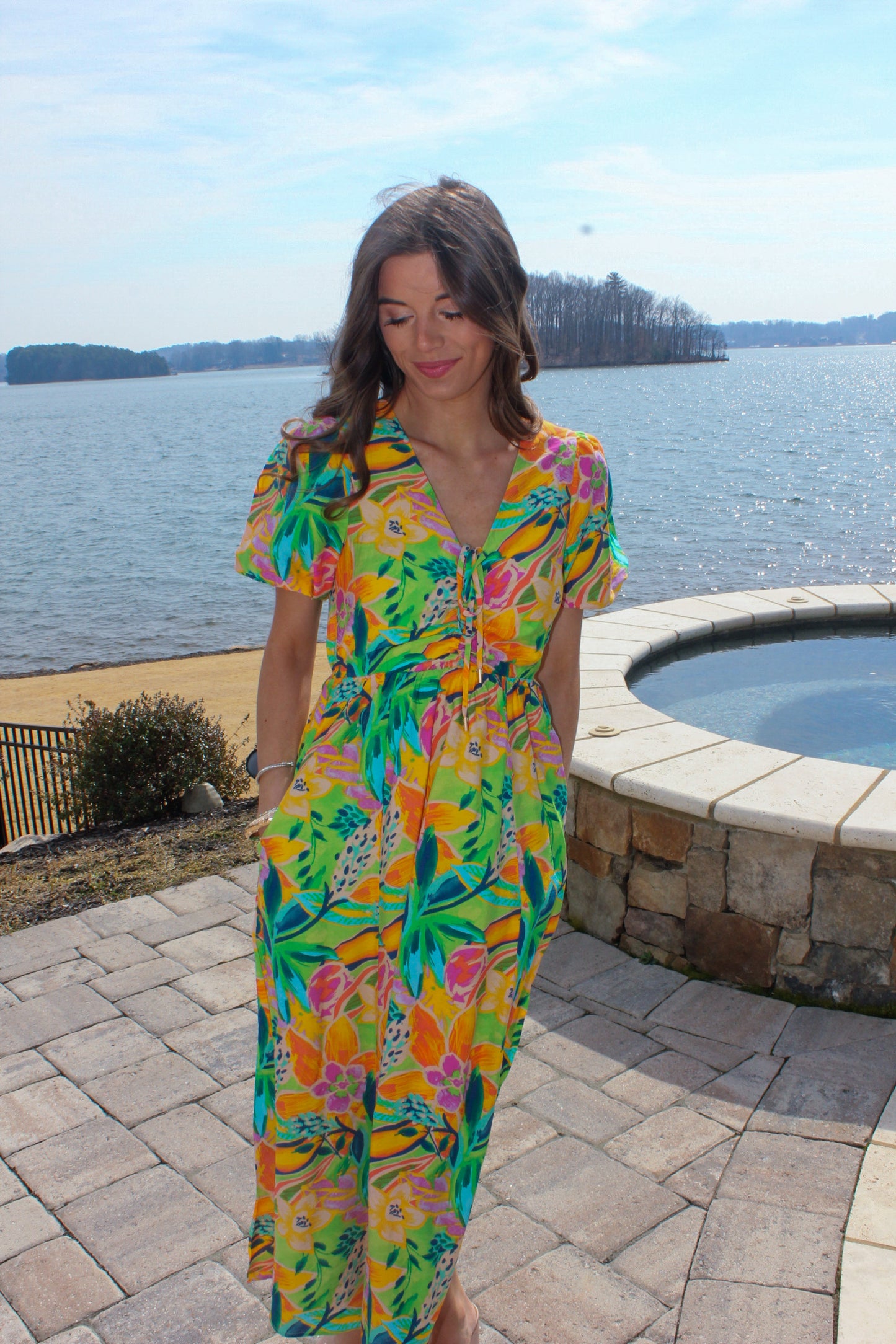 Lime Mango Maxi Dress