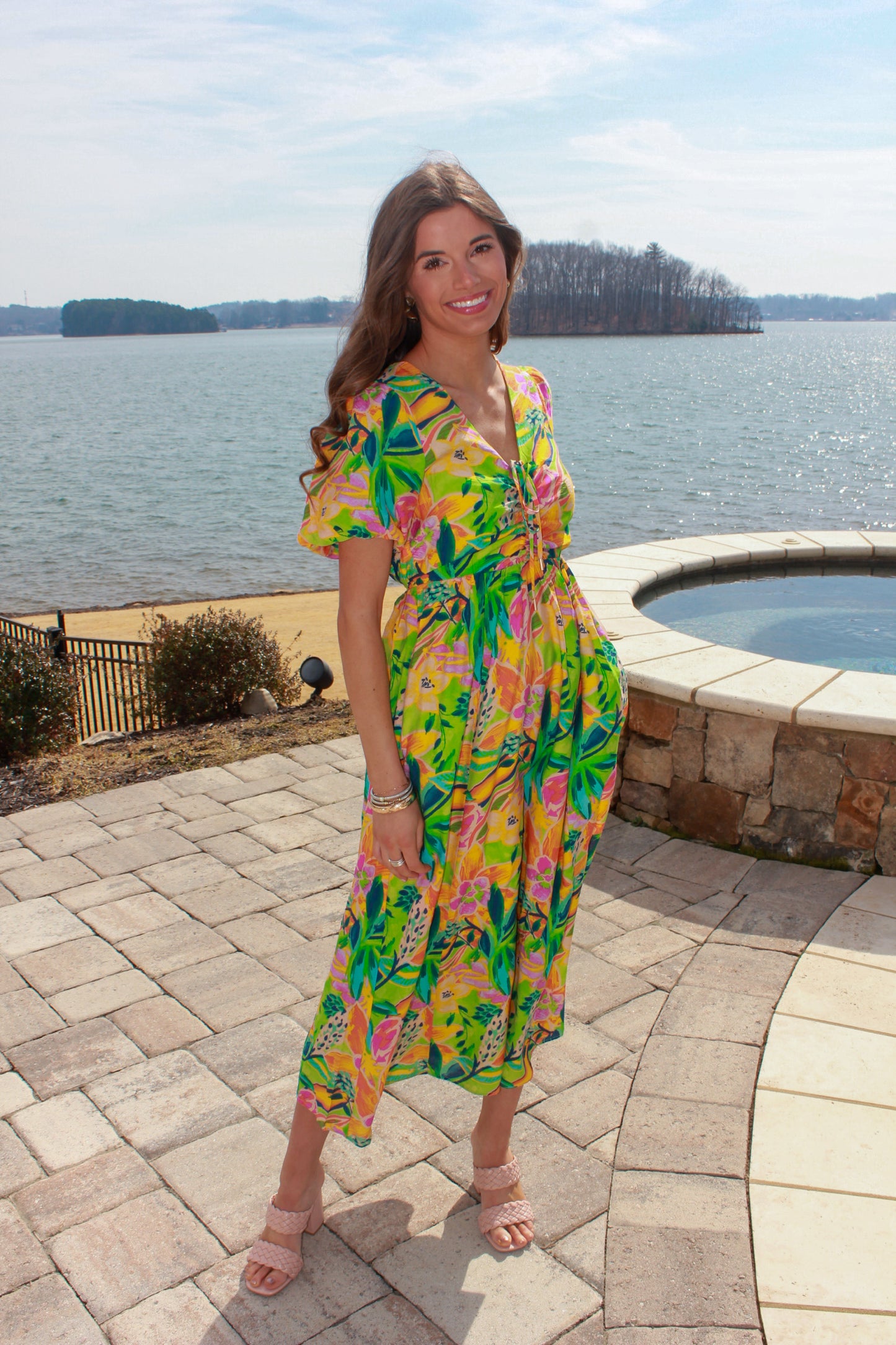 Lime Mango Maxi Dress