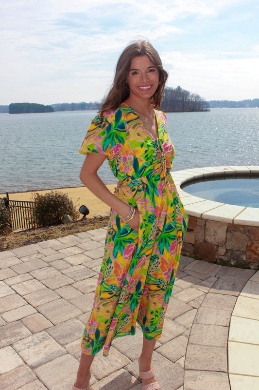 Lime Mango Maxi Dress