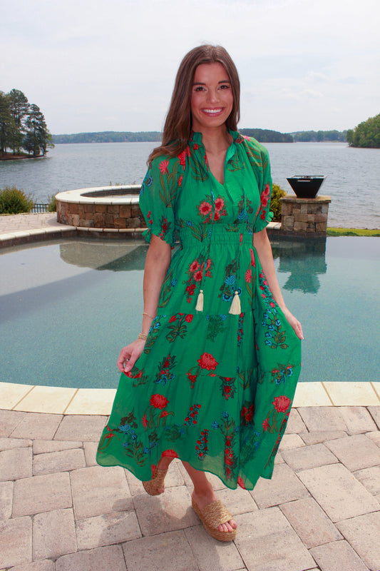 Genovia Green Maxi Dress