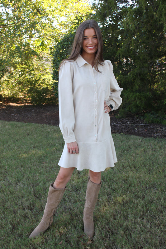 Corduroy Button Down Dress